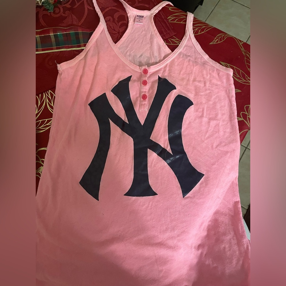 NY YANKEES-PINK- racer back tank